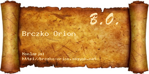 Brczko Orion névjegykártya